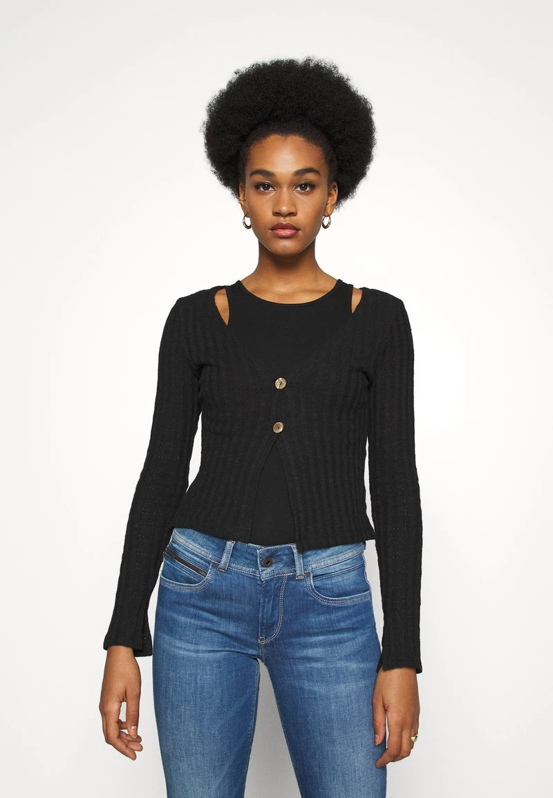 Nly By Nelly BUTTON DOWN CARDIGAN - Strickjacke - Black, Damen 3 Nly By Nelly BUTTON DOWN CARDIGAN - Strickjacke - Black, Damen