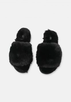 Nly By Nelly FLUFFY FLAT - Pantolette Flach - Black, Damen -Nly by Nelly Verkaufsladen 01925ed6aa67482e873e18a019ee9910