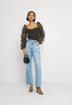 Nly By Nelly PUFF SLEEVES - Langarmshirt - Black, Damen -Nly by Nelly Verkaufsladen 0279b4ec9b18481bbfda03ad0a7d858f