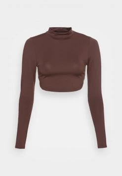 Nly By Nelly CURVED SPORTY - Langarmshirt - Brown, Damen -Nly by Nelly Verkaufsladen 08afaec7ad5d43989c038349e570037b