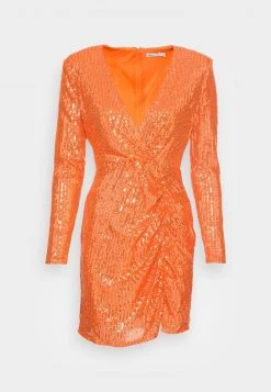 Nly By Nelly MOST WANTED SEQUIN DRESS - Cocktailkleid/festliches Kleid - Orange, Damen -Nly by Nelly Verkaufsladen 0a94fdd55c4245338f7adf352b3f286e