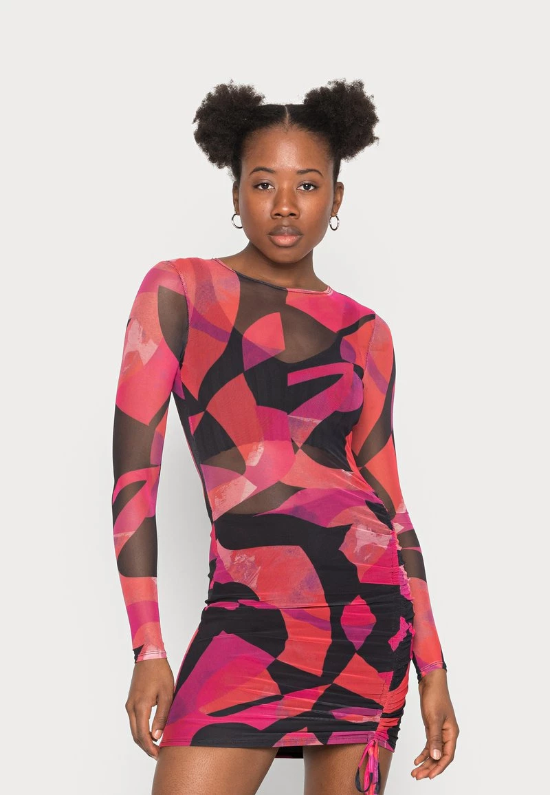 Nly By Nelly ´DRAWSTRING DRESS - Etuikleid - Pink Abstract, Damen 3 Nly By Nelly ´DRAWSTRING DRESS - Etuikleid - Pink Abstract, Damen