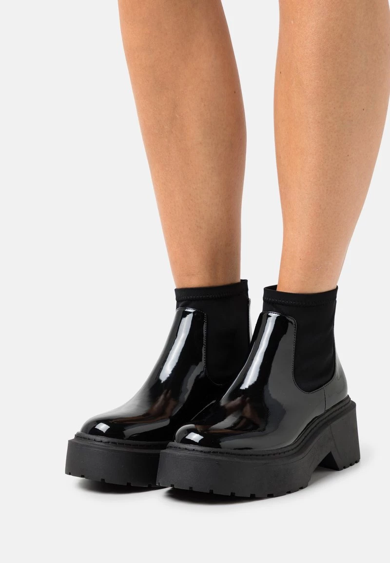 Nly By Nelly WALK THIS WAY BOOT - Plateaustiefelette - Shiny Black, Damen 3 Nly By Nelly WALK THIS WAY BOOT - Plateaustiefelette - Shiny Black, Damen