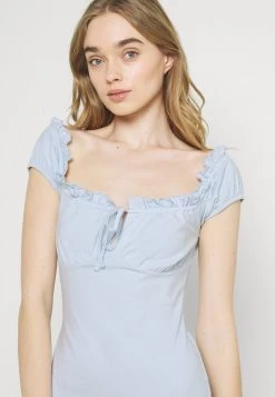 Nly By Nelly MY FRILL DRESS - Cocktailkleid/festliches Kleid - Light Blue, Damen -Nly by Nelly Verkaufsladen 0f408a464ea74c9e96d9444a17de8c67