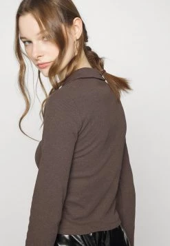 Nly By Nelly EFFORTLESS BUTTON - Hemdbluse - Brown, Damen -Nly by Nelly Verkaufsladen 10c76848f8a1498bb445418555c7ea34