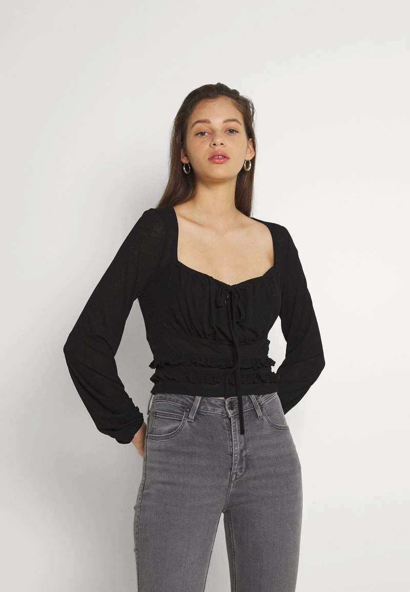 Nly By Nelly SHEER TIE - Langarmshirt - Black, Damen 3 Nly By Nelly SHEER TIE - Langarmshirt - Black, Damen