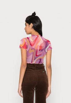 Nly By Nelly CROPPED - T-Shirt Print - Pink/orange, Damen -Nly by Nelly Verkaufsladen 16ee803edae244d7a5486f0745474265