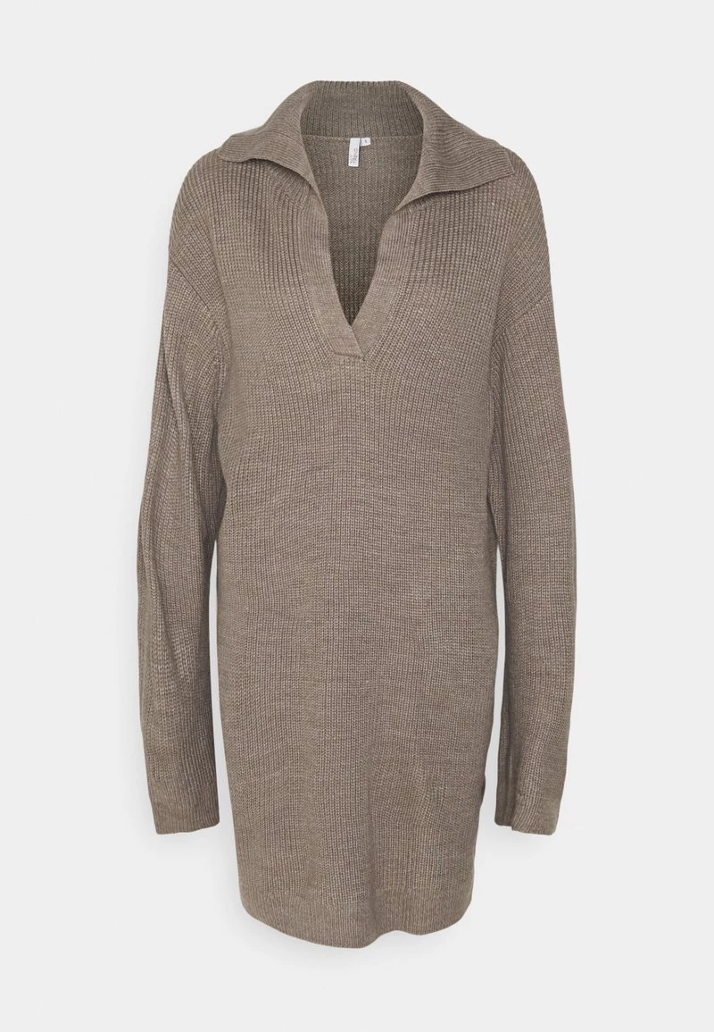 Nly By Nelly RELAXED COLLAR KNIT SWEATER - Strickpullover - Taupe, Damen 3 Nly By Nelly RELAXED COLLAR KNIT SWEATER - Strickpullover - Taupe, Damen