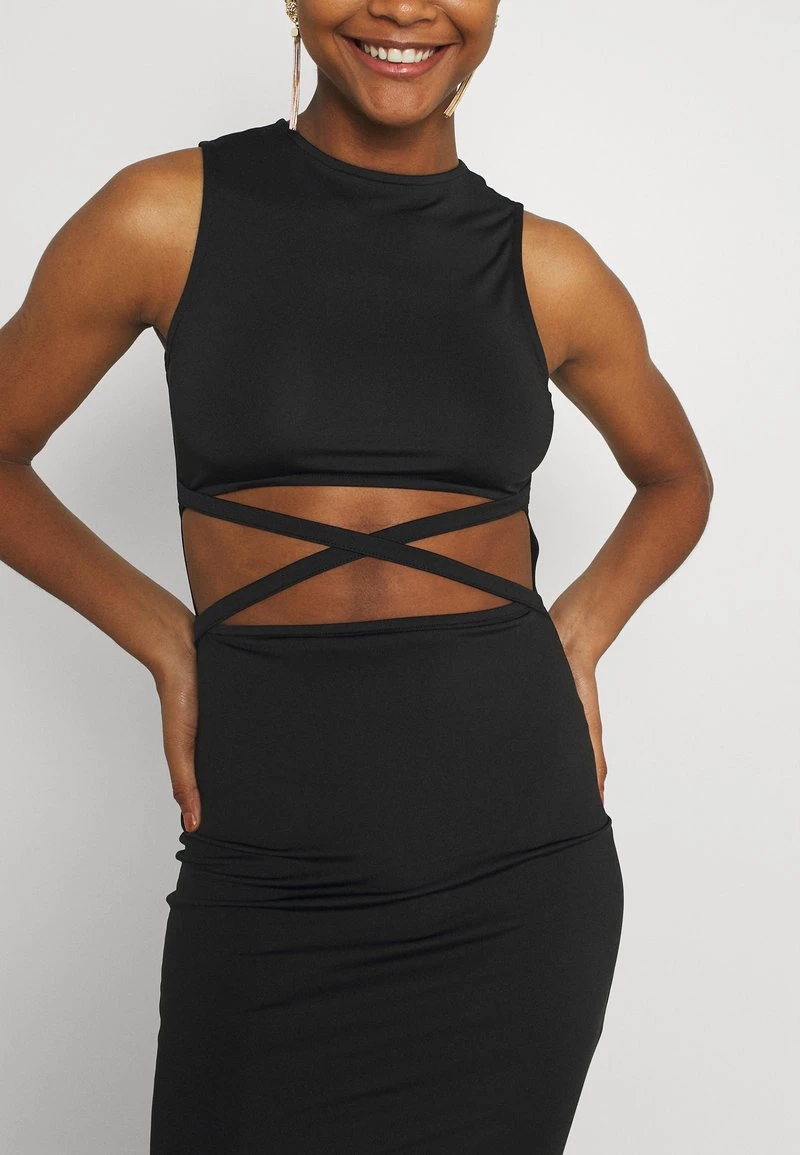 Nly By Nelly CROSS WAIST MIDI DRESS - Jerseykleid - Black, Damen 6 Nly By Nelly CROSS WAIST MIDI DRESS - Jerseykleid - Black, Damen – Bild 4