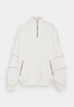 Nly By Nelly CONTRAST ZIP SWEATER - Sweatshirt - White, Damen -Nly by Nelly Verkaufsladen 1e79445a5c3144b3bf2cb06a4fd07cb7