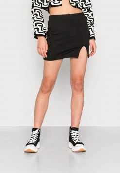 Nly By Nelly PERFECT SLIT SKIRT - Minirock - Black, Damen