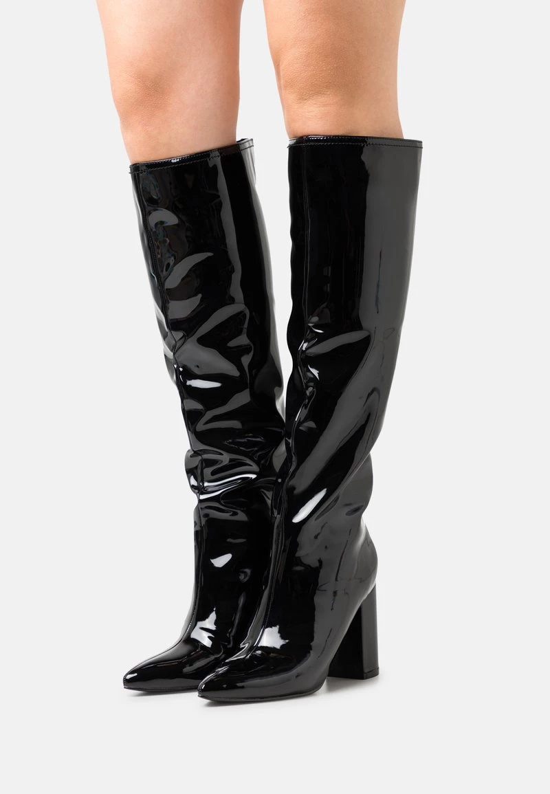 Nly By Nelly WIDE KNEE BOOT - High Heel Stiefel - Shiny Black, Damen 3 Nly By Nelly WIDE KNEE BOOT - High Heel Stiefel - Shiny Black, Damen
