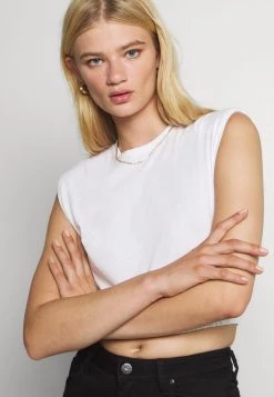 Nly By Nelly CROPPED SHOULDER FOCUS TEE - T-Shirt Print - White, Damen -Nly by Nelly Verkaufsladen 29b9b1054b144d6d95c5bf0f09a09543