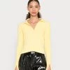 Nly By Nelly RIB COLLAR - Strickpullover - Yellow, Damen -Nly by Nelly Verkaufsladen 2fc3d56f4bb04362ad80ebf5ee0a24c3