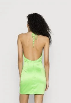 Nly By Nelly GLOSSY HALTERNECK DRESS - Cocktailkleid/festliches Kleid - Light Green, Damen -Nly by Nelly Verkaufsladen 313e4769900d44f7bc6530682d5b91a5
