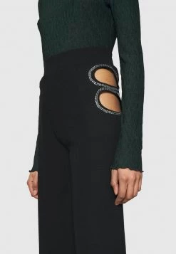 Nly By Nelly CUT OUT PANTS - Stoffhose - Black, Damen -Nly by Nelly Verkaufsladen 31cb9b8493e54ff0a633e4237f671c26