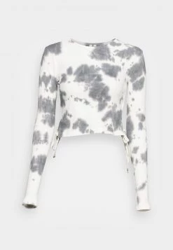 Nly By Nelly REBEL DRAWSTRING - Langarmshirt - Black, White, Damen -Nly by Nelly Verkaufsladen 32c27cf2ab1548368fb39385f1348552