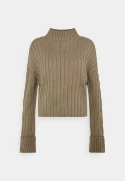 Nly By Nelly CROPPED TURTLE NECK - Strickpullover - Taupe, Damen -Nly by Nelly Verkaufsladen 3553085a4ca34a1a8810f8579516f0f4