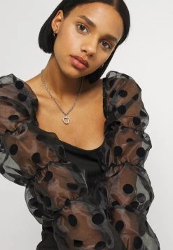 Nly By Nelly PUFF SLEEVES - Langarmshirt - Black, Damen -Nly by Nelly Verkaufsladen 361b2ca5cd734418ae4a6429c2f0967c