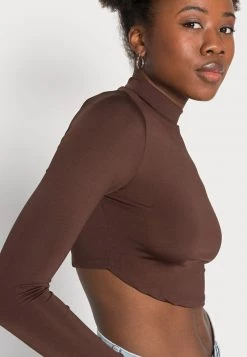 Nly By Nelly CURVED SPORTY - Langarmshirt - Brown, Damen -Nly by Nelly Verkaufsladen 363468996aa640d9b257fa31f02fd6c9