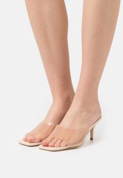 Nly By Nelly CLEAR VISION MULE - Pantolette Hoch - Beige, Damen