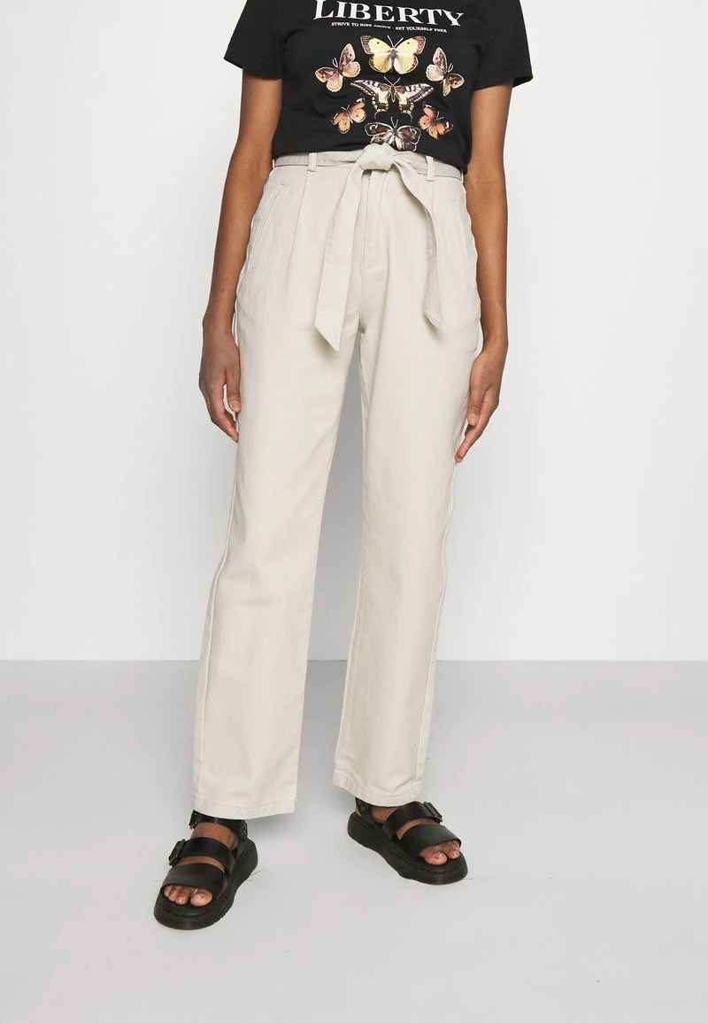 Nly By Nelly TIE WAIST TWILL PANTS - Stoffhose - Beige, Damen 3 Nly By Nelly TIE WAIST TWILL PANTS - Stoffhose - Beige, Damen