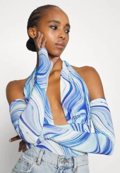 Nly By Nelly GLOVE SLEEVE - Langarmshirt - Blue, Damen -Nly by Nelly Verkaufsladen 4192cfee06514413867d366f7c411699