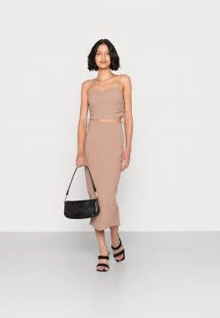 Nly By Nelly STRUCTURE LONG SKIRT - Maxirock - Nougat, Damen -Nly by Nelly Verkaufsladen 424a9426e044428987a1a02e740d151b