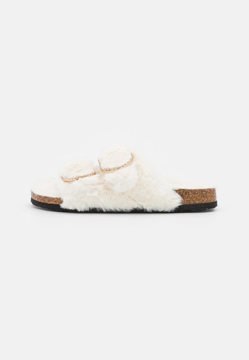 Nly By Nelly DOUBLE STRAP FLUFFY FLAT - Pantolette Flach - White, Damen 4 Nly By Nelly DOUBLE STRAP FLUFFY FLAT - Pantolette Flach - White, Damen – Bild 2