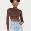 Nly By Nelly CURVED SPORTY - Langarmshirt - Brown, Damen -Nly by Nelly Verkaufsladen 4b31d05b44df4fa2b92d1600b70b49f6
