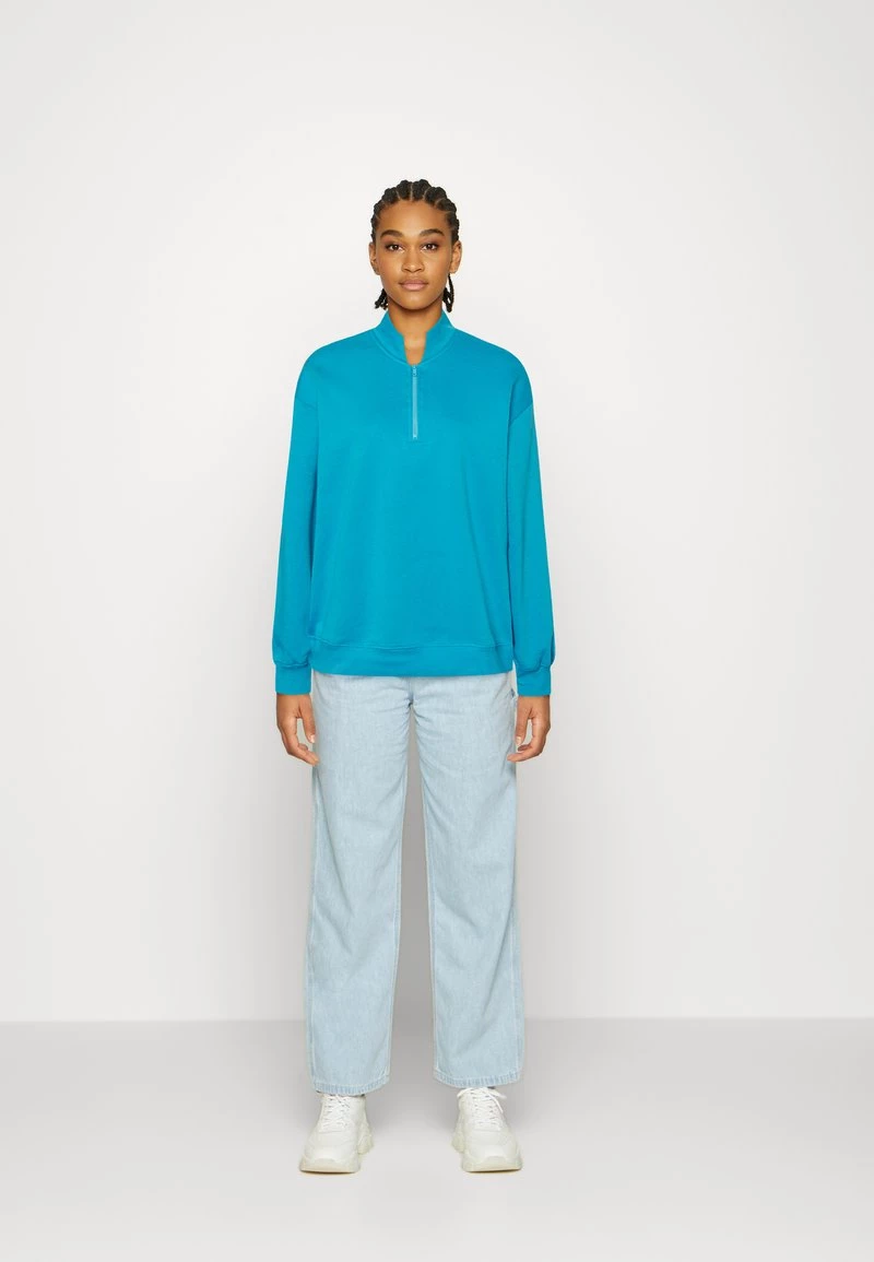 Nly By Nelly HALF ZIP STATEMENT SWEAT - Sweatshirt - Blue, Damen 4 Nly By Nelly HALF ZIP STATEMENT SWEAT - Sweatshirt - Blue, Damen – Bild 2