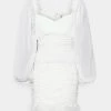Nly By Nelly RUCHE ALL OVER DRESS - Cocktailkleid/festliches Kleid - White, Damen