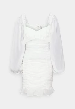 Nly by Nelly Verkaufsladen 7 Nly By Nelly RUCHE ALL OVER DRESS - Cocktailkleid/festliches Kleid - White, Damen