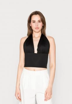 Nly By Nelly TIE HALTERNECK - Top - Black, Damen