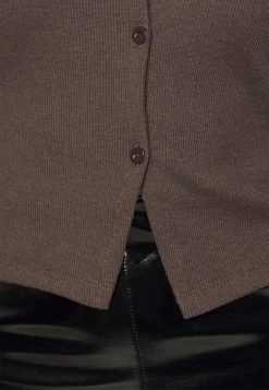 Nly By Nelly EFFORTLESS BUTTON - Hemdbluse - Brown, Damen -Nly by Nelly Verkaufsladen 50990526bf084b498246f35f6886fa87