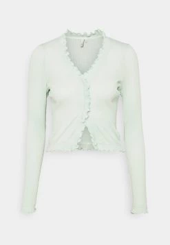 Nly By Nelly FRILL EDGE - Strickjacke - Pistachio, Damen