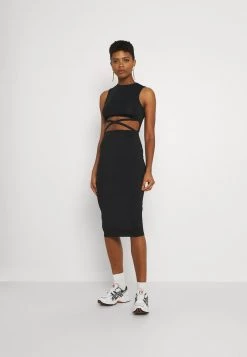 Nly By Nelly CROSS WAIST MIDI DRESS - Jerseykleid - Black, Damen
