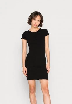 Nly By Nelly FRILL EDGE DRESS - Etuikleid - Black, Damen