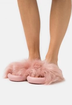 Nly By Nelly FLUFFY SLIDER - Pantolette Flach - Pink, Damen