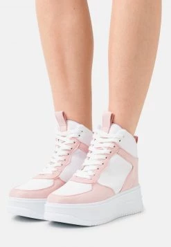 Nly By Nelly HIGHTOP PLATFORM - Sneaker High - White/pink, Damen