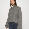 Nly By Nelly LOVELY CHUNKY - Strickpullover - Grey Melange, Damen -Nly by Nelly Verkaufsladen 60c637ab278349d29e048ea26890cd76