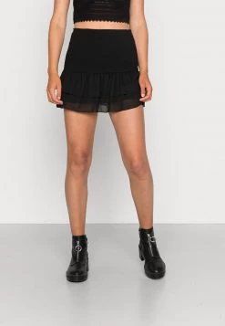 Nly By Nelly FRILL SMOCK SKIRT - A-Linien-Rock - Black, Damen