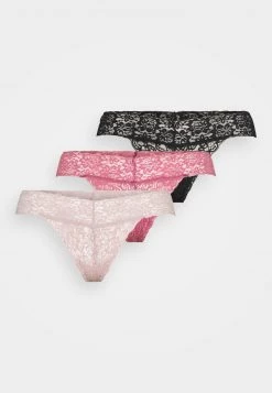 Nly By Nelly WHAT I LIKE THONG 3 PACK - String - Black/dark Pink/lilac, Damen -Nly by Nelly Verkaufsladen 631e4e97c2004f38abf697c48fa9ed83