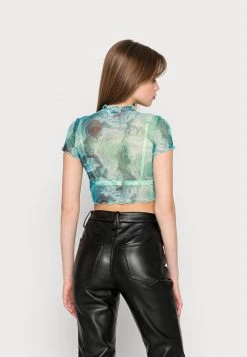 Nly By Nelly CROPPED - T-Shirt Print - Ocean Abstract, Damen -Nly by Nelly Verkaufsladen 640506da28044adab8b7c8892005697c