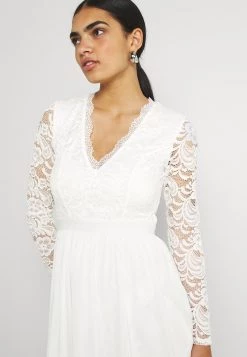 Nly By Nelly SCALLOPED DRESS - Cocktailkleid/festliches Kleid - White, Damen -Nly by Nelly Verkaufsladen 684037f34f684f0ba19ccd67a7536195