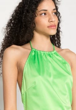 Nly By Nelly GLOSSY HALTERNECK DRESS - Cocktailkleid/festliches Kleid - Light Green, Damen -Nly by Nelly Verkaufsladen 6b368782587b4c39b3378172141c64d7