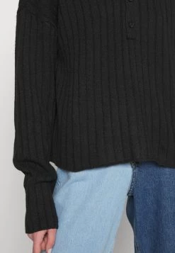 Nly By Nelly BUTTON DETAILED - Strickpullover - Black, Damen -Nly by Nelly Verkaufsladen 6c7ee2eedcc640659f7d4ff680309214