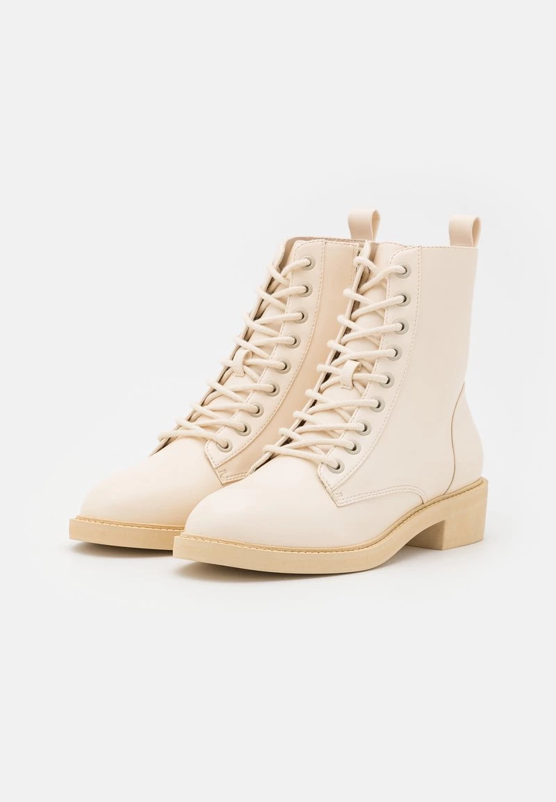 Nly By Nelly LACE UP FLAT BOOT - Schnürstiefelette - Cream Color, Damen 5 Nly By Nelly LACE UP FLAT BOOT - Schnürstiefelette - Cream Color, Damen – Bild 3