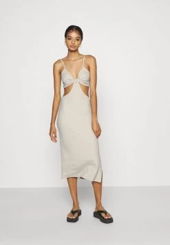 Nly By Nelly CUT OUT MIDI DRESS - Freizeitkleid - Creme, Damen