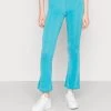 Nly By Nelly LUREX FLARE PANT - Stoffhose - Turquoise, Damen -Nly by Nelly Verkaufsladen 74f6c992056843f4a8eefdbac8360a8c